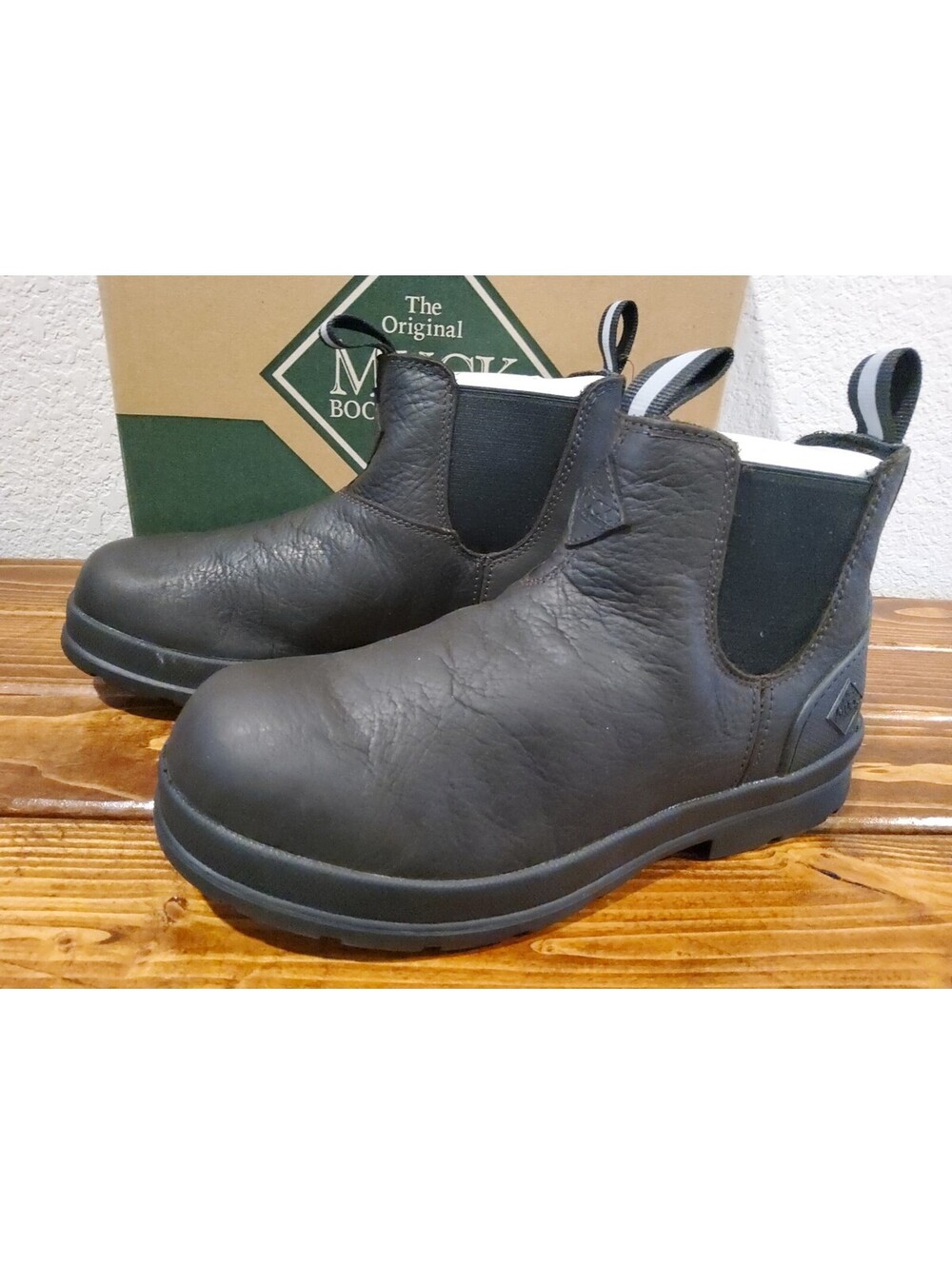 Original Muck Boot Chore Farm Leather 6” Chelsea  Men's Sz 8 WIDE Black Coffee